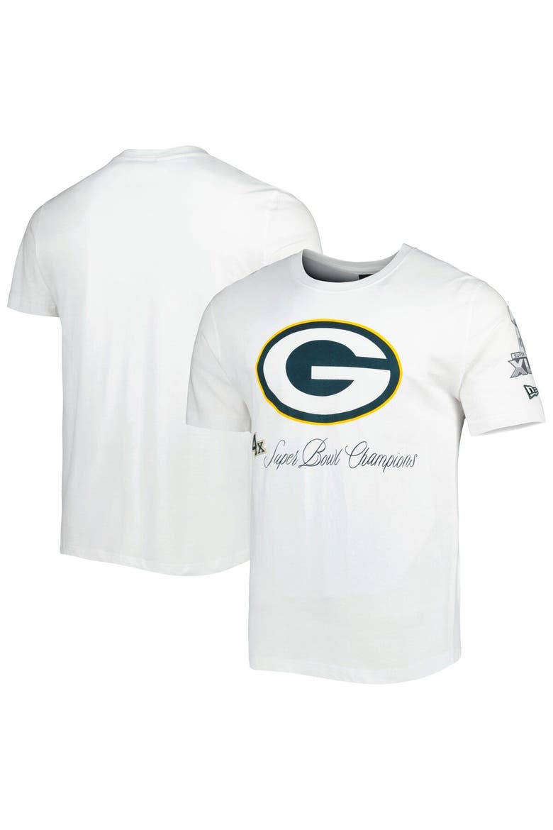 Men's New Era White Green Bay Packers Historic Champs T-Shirt, Main, color, White