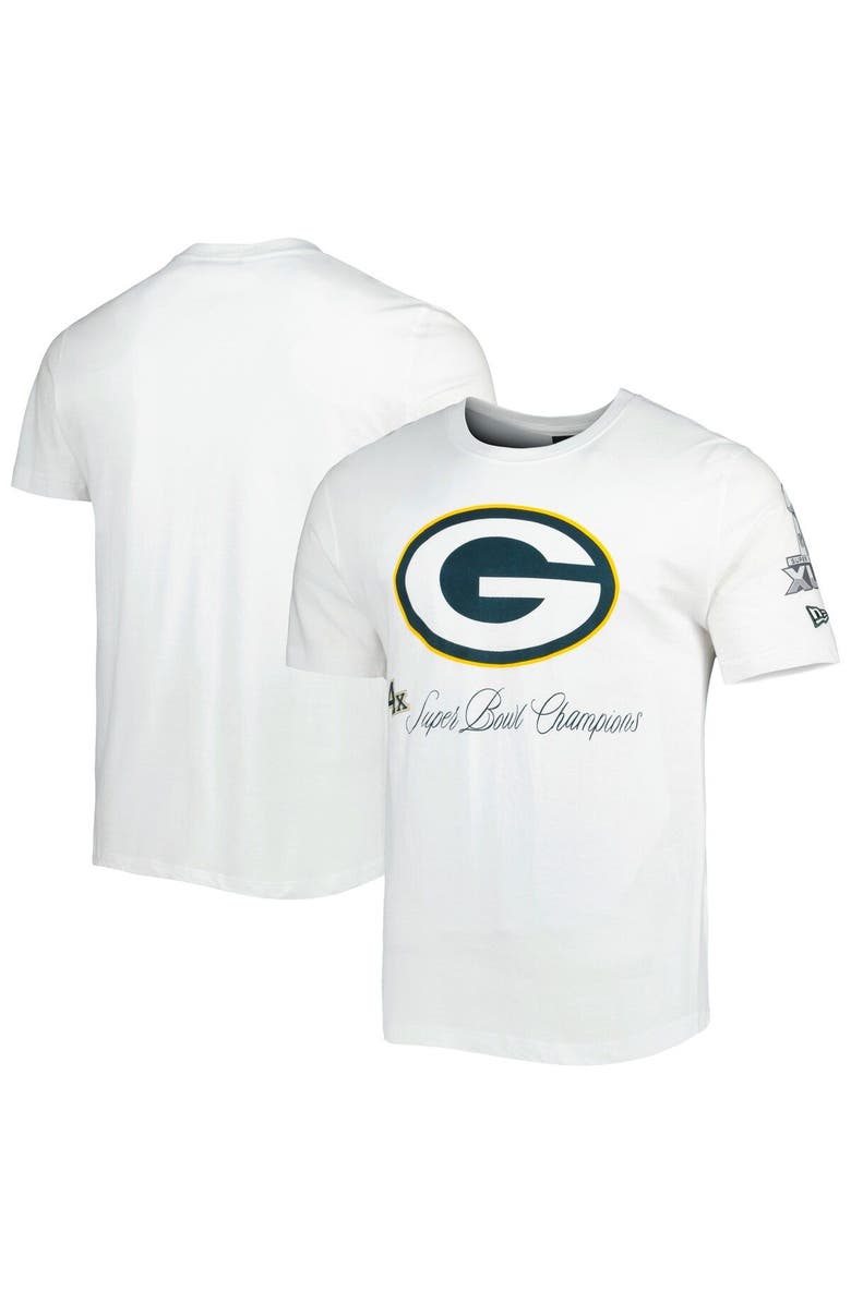 New Era Men's New Era White Green Bay Packers Historic Champs T-Shirt, Main, color, White