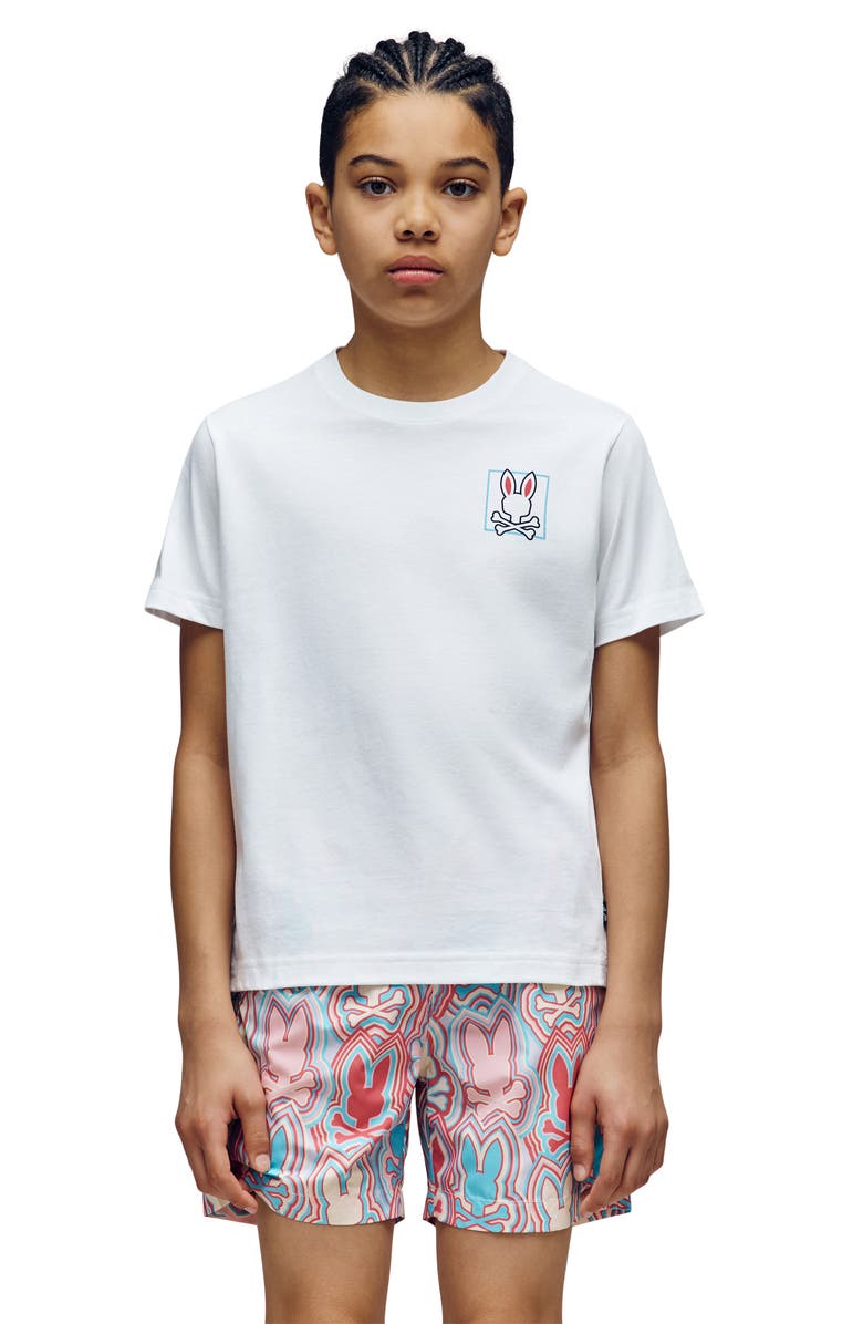 Psycho Bunny Kids' Jesse Cotton Graphic T-Shirt, Alternate, color, White