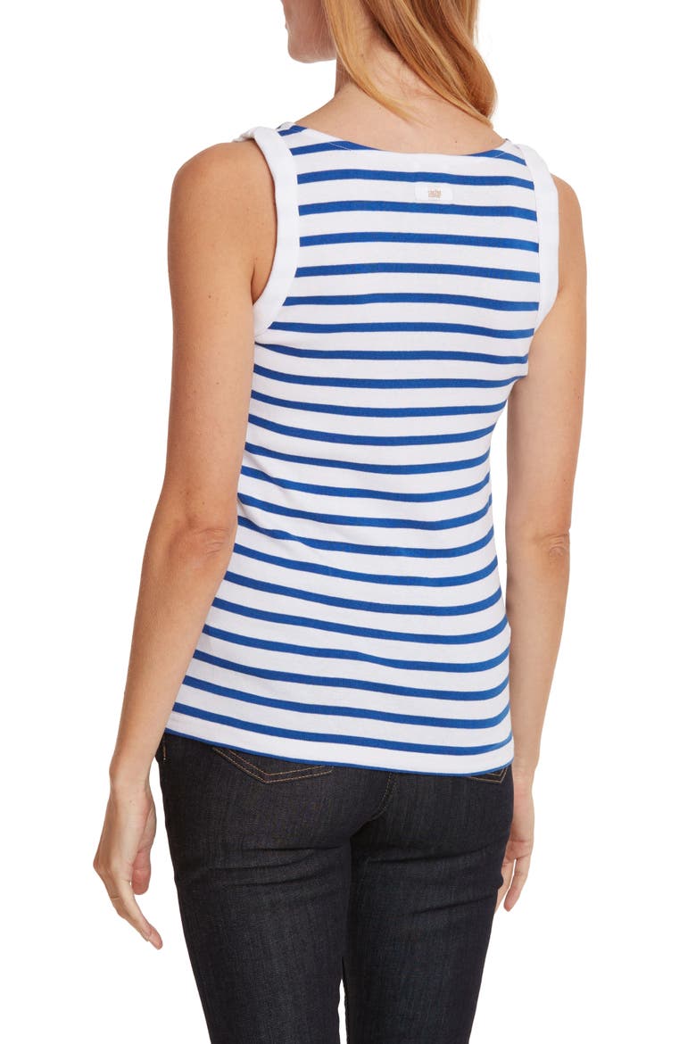 Carnac Maternity/Nursing Tank Top, Alternate, color, WHITE/ BLUE