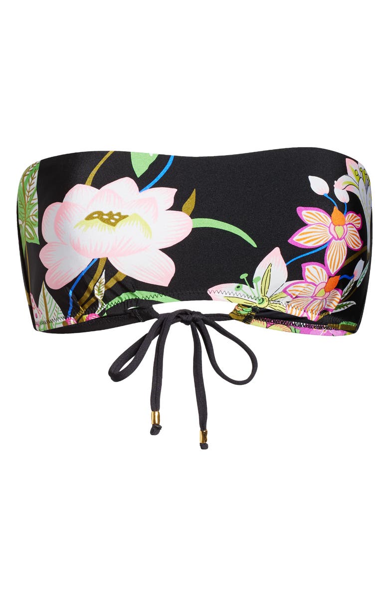 Trina Turk Moonlit Lotus Bandeau Bikini Top, Alternate, color,