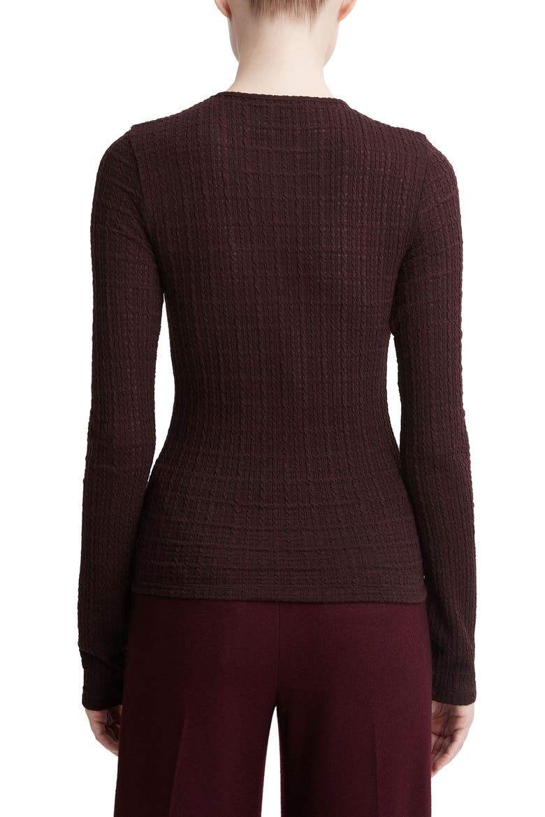 Plaid Jacquard Wool Blend Knit Top, Alternate, color, BLACK FIG