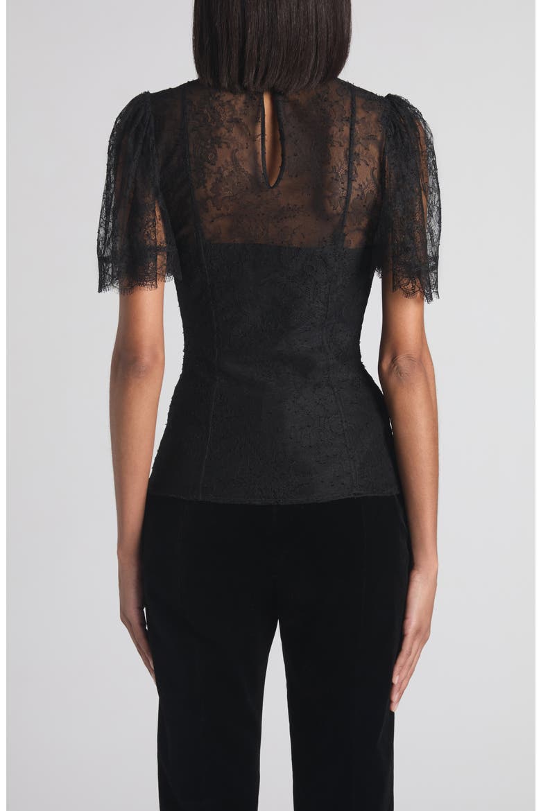 Floral Lace Top, Alternate, color, BLACK