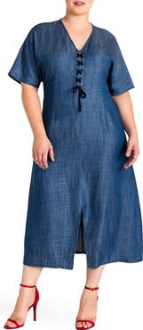 Standards & Practices Meme Chambray Midi Dress