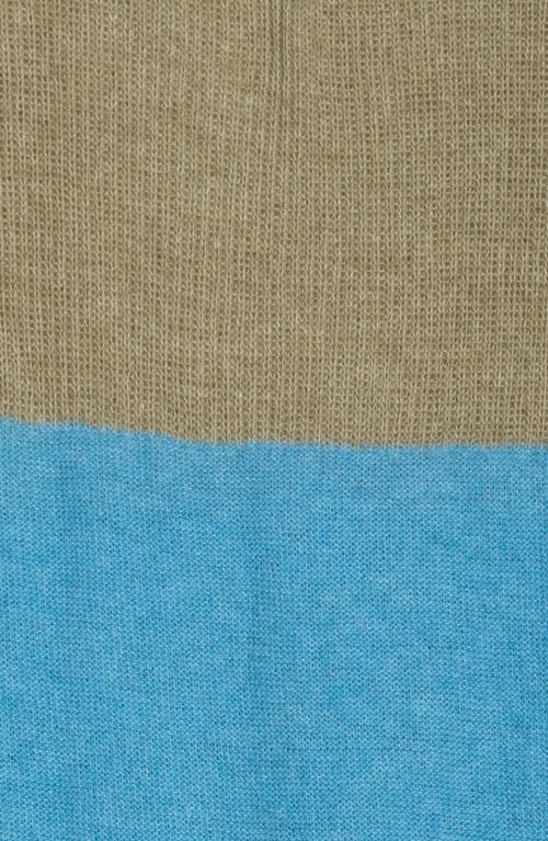 Portolano Colorblock Lambswool & Angora Blend Knit Scarf