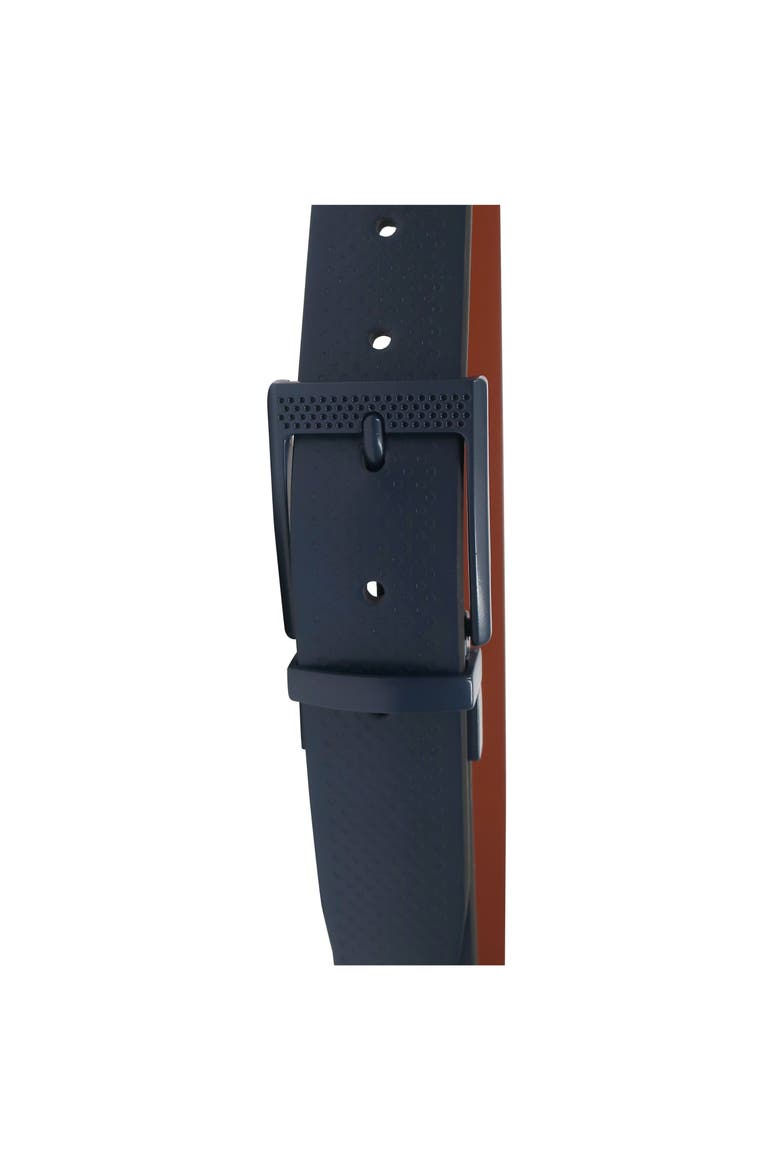 Golf Reversible Embossed Perf to Smooth Texture Leather Belt, Alternate, color, Navy/Cognac