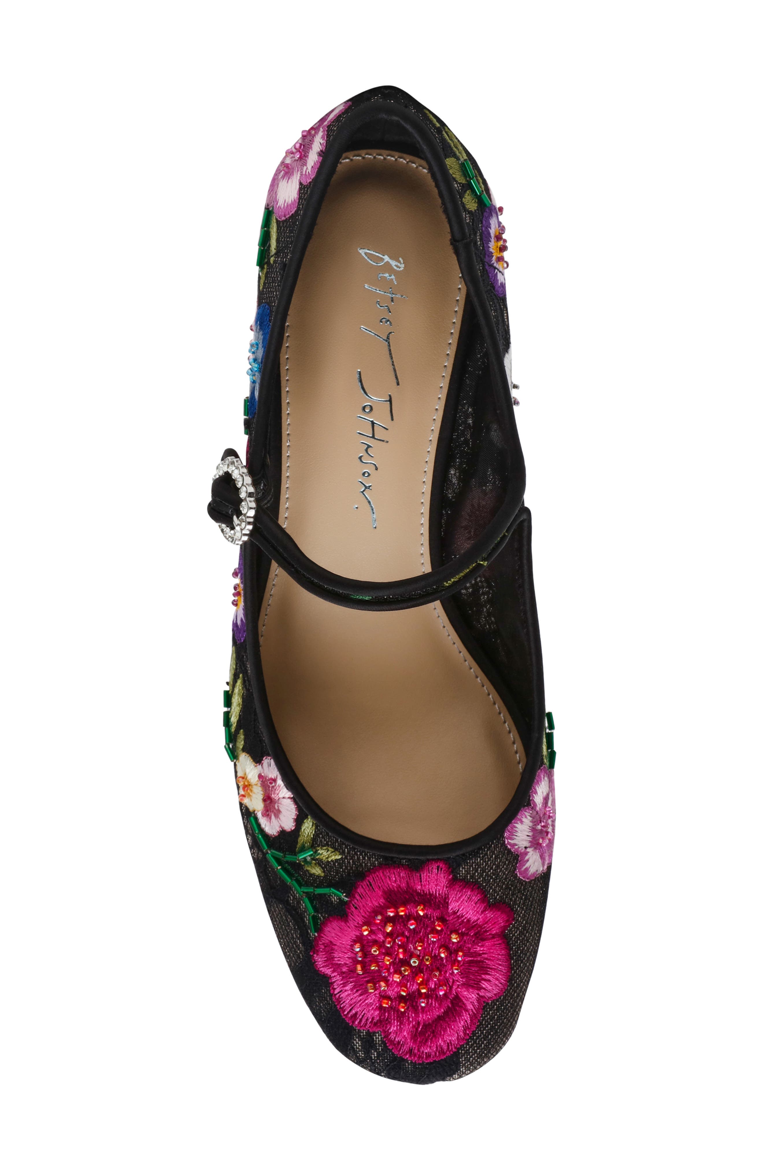Betsey Johnson Rubee Mary Jane Pump, Alternate, color, Black Multi Floral