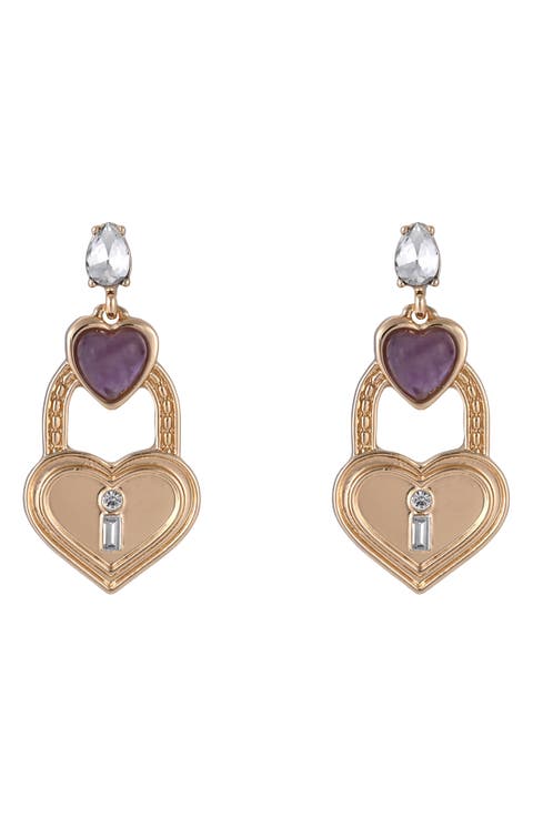 Heart Locket Drop Earrings
