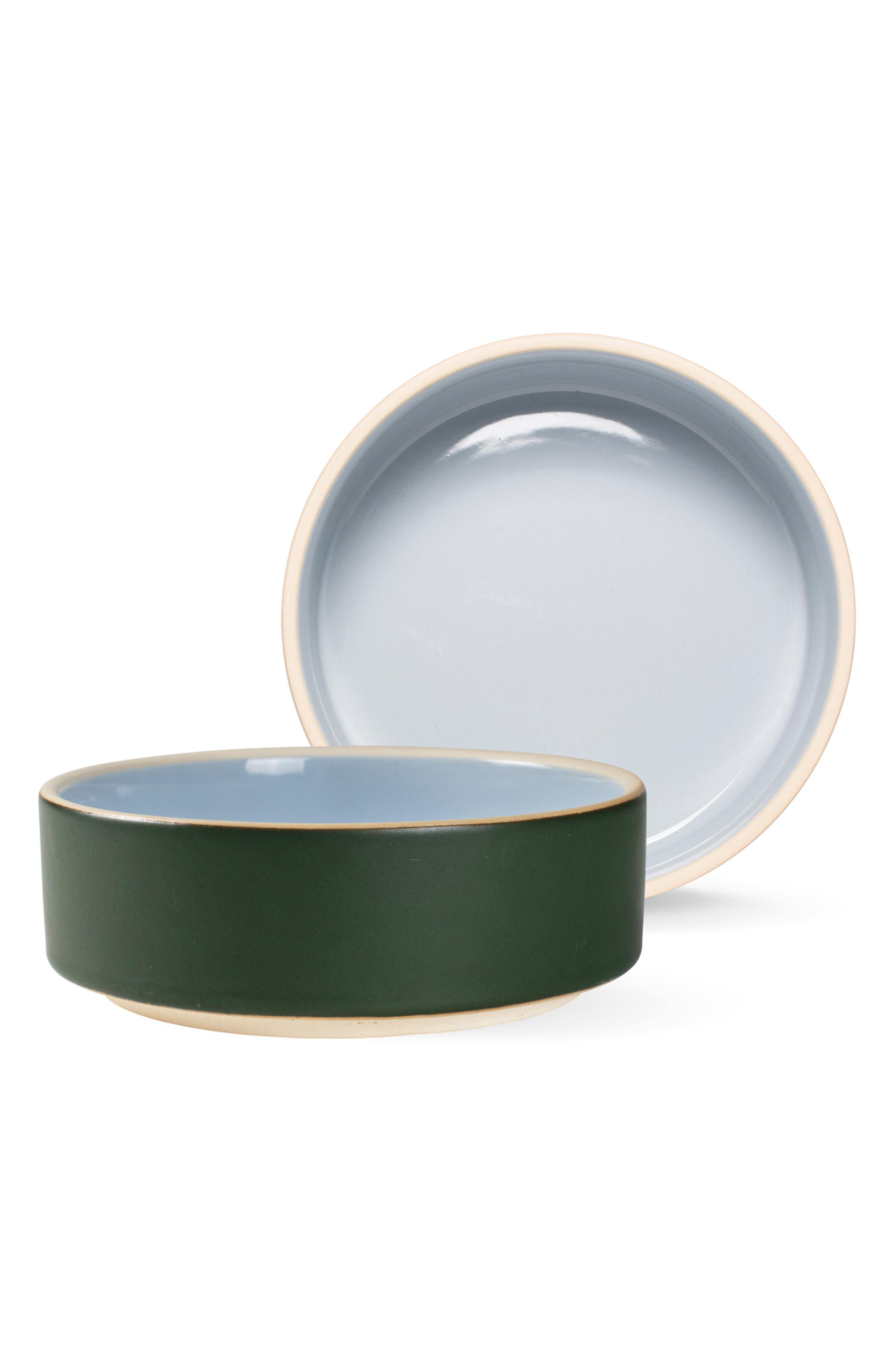 Fringe Studio Small Stoneware Pet Bowl in Green 