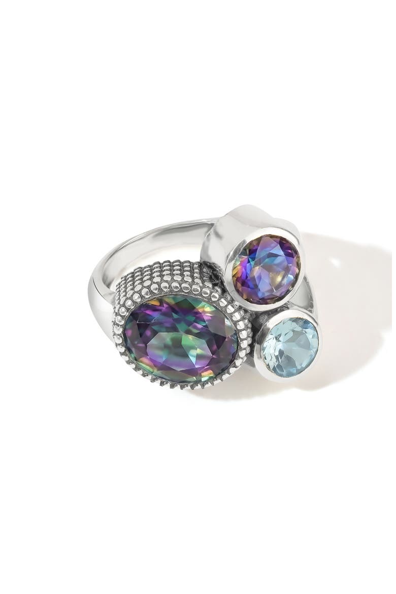 Quartz Cluster Statement Ring, Alternate, color, PURPLE