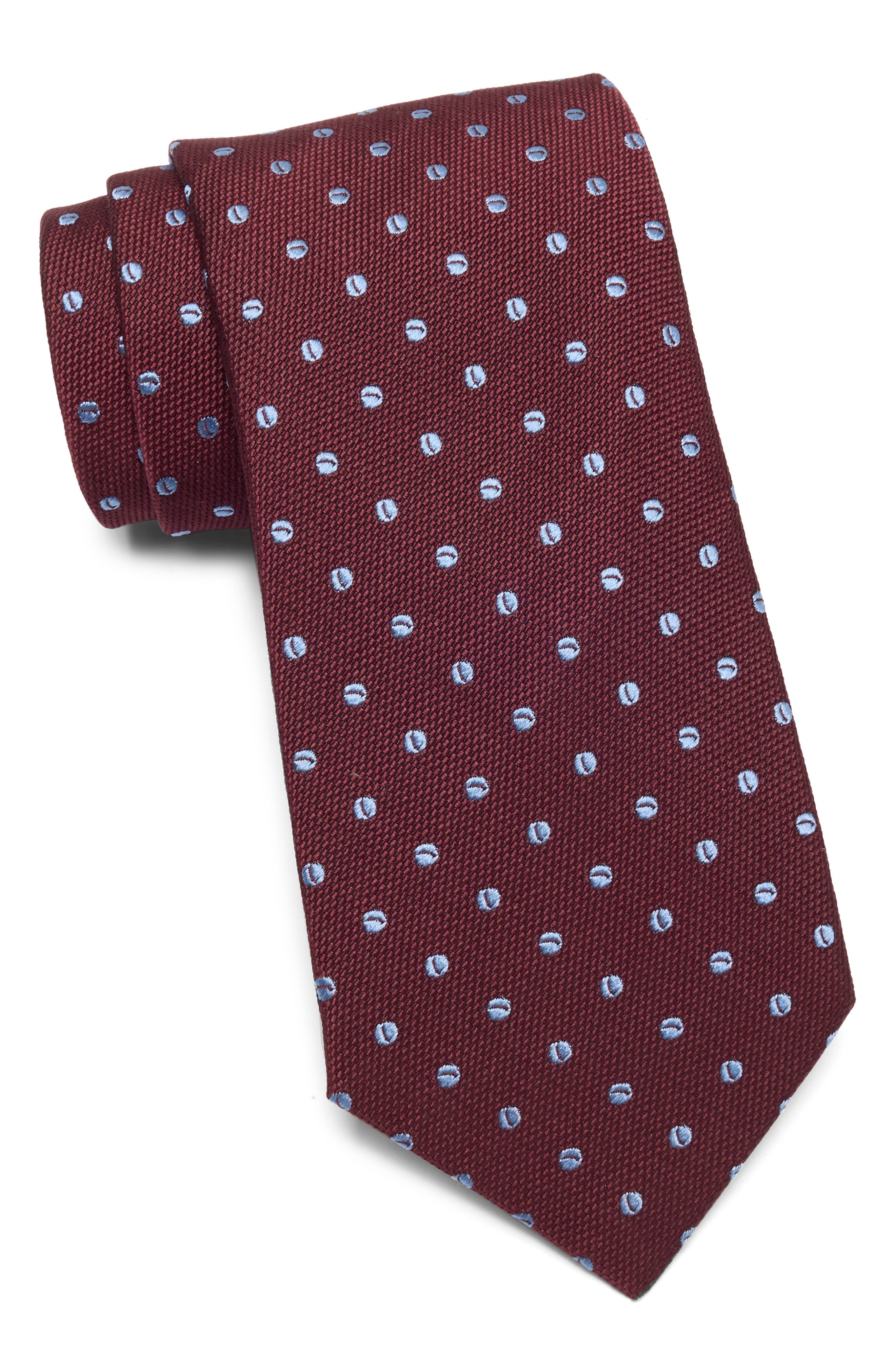 Jack Victor Fabien Neat Embroidered Dot Silk Tie