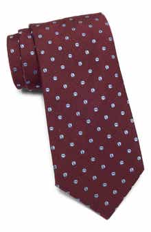 Jack Victor Fabien Neat Embroidered Dot Silk Tie
