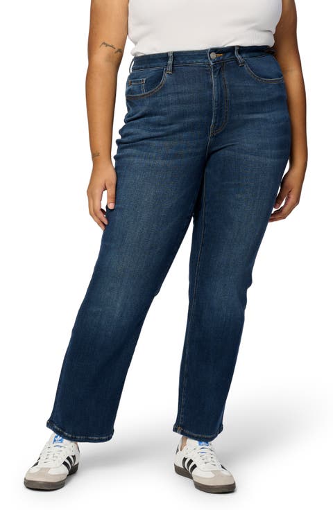 ASE High Waist Straight Leg Stretch Jeans (Vroom) (Plus)