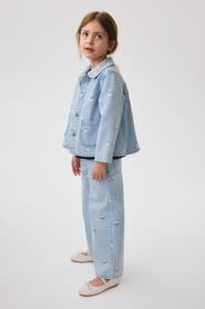 H&M Printed Wide Leg Jeans