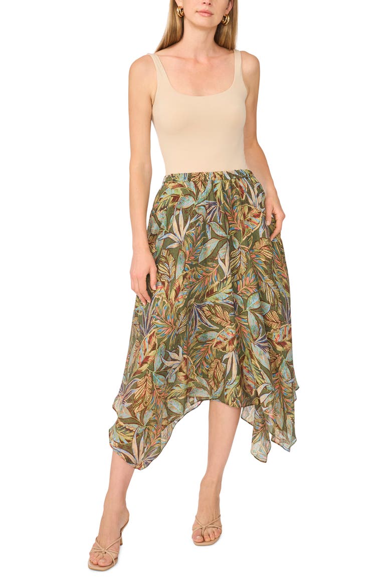 Elastic Waist Midi Skirt, Alternate, color, CLOVER-301