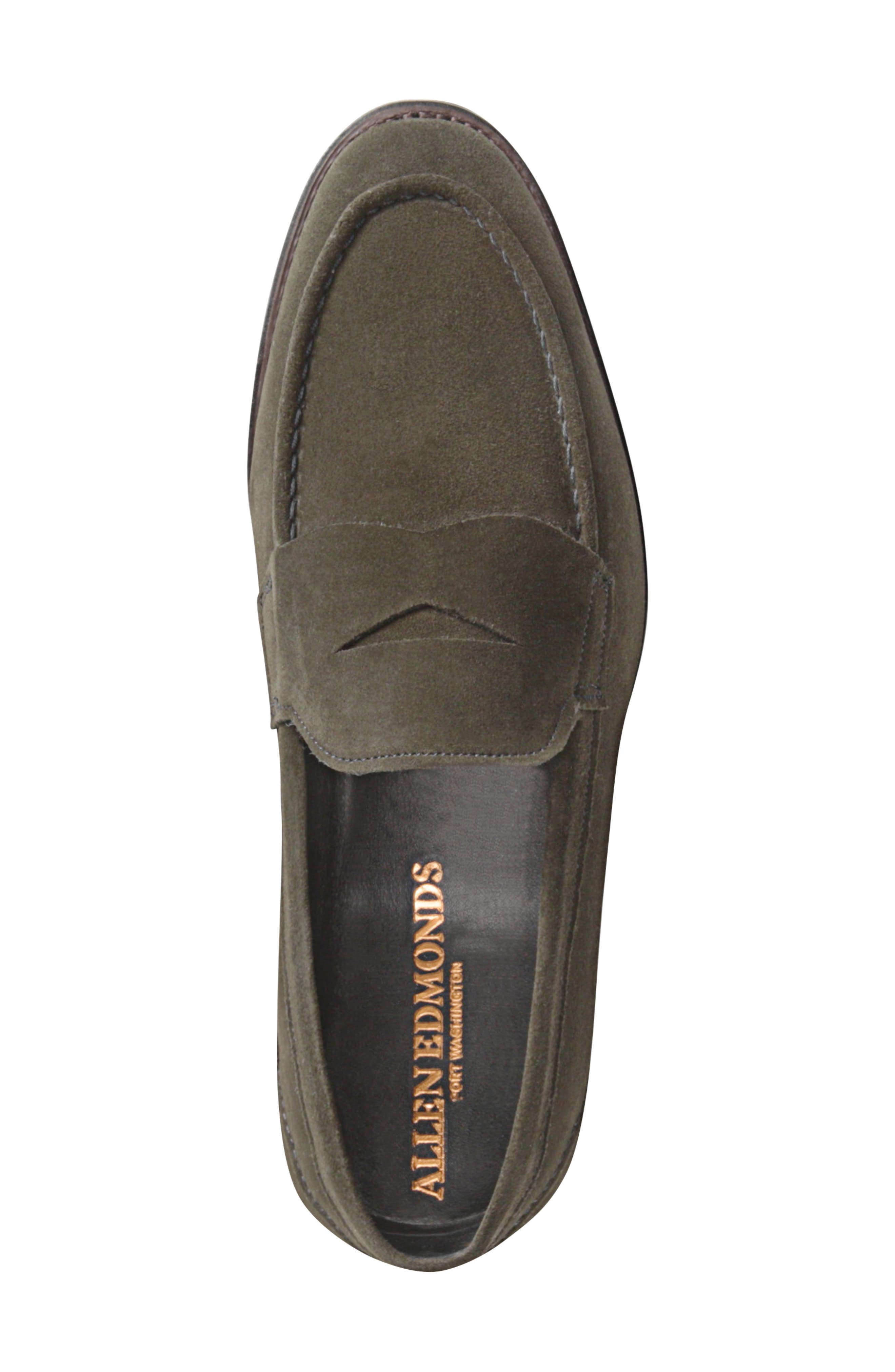 Mercer Penny Loafer, Alternate, color, DARK OLIVE SUEDE