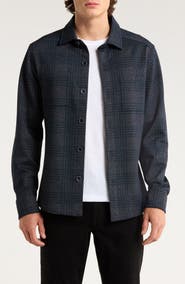Robert Barakett Upton Plaid Double Knit Overshirt