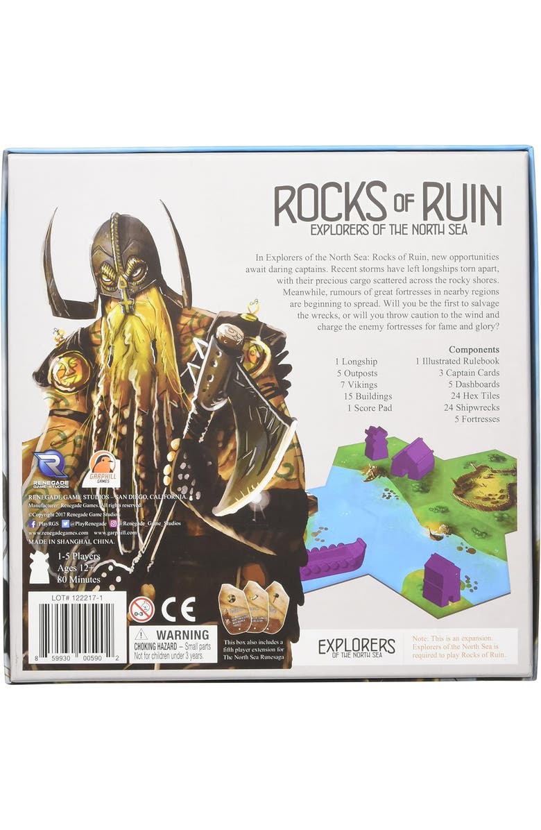 Renegade Game Studios Explorers of the North Sea Rocks of Ruin Expansion, Alternate, color,