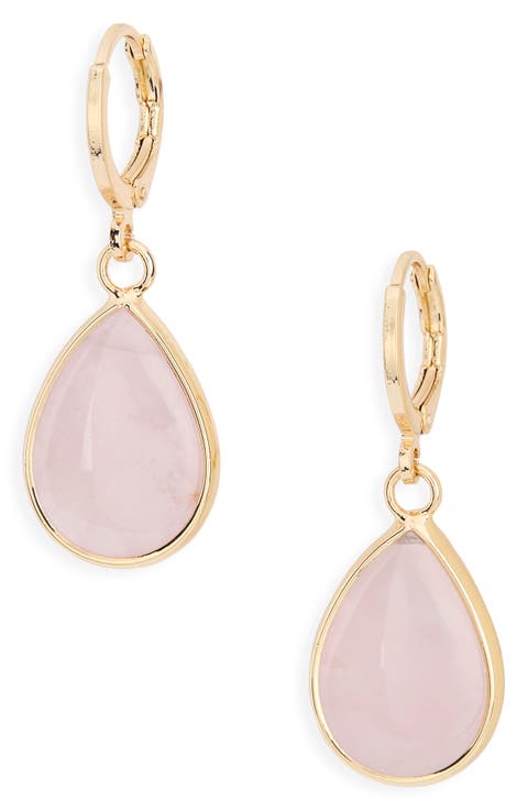 Semiprecious Stone Teardrop Earrings