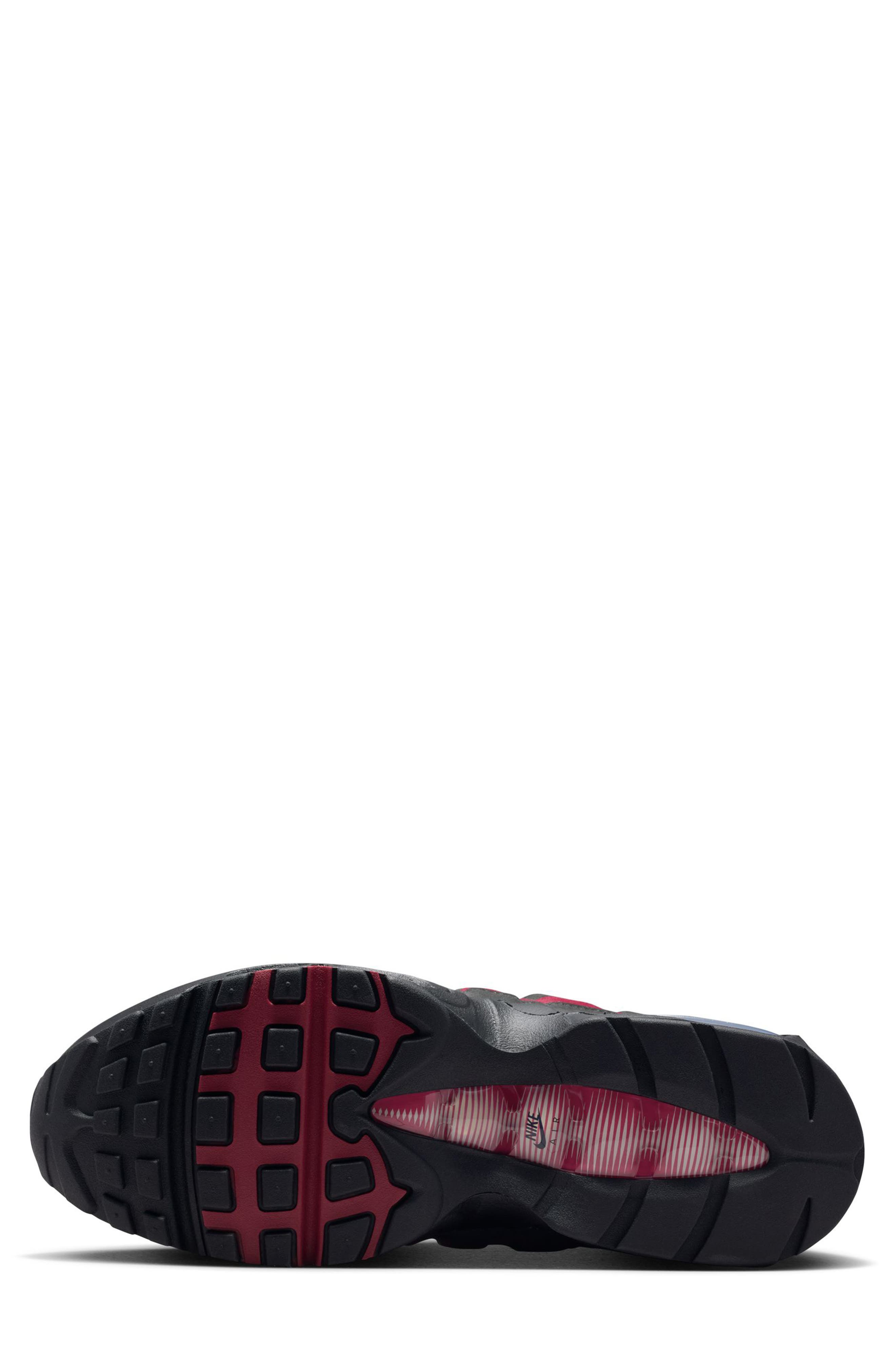 Nike Air Max 95 Sneaker, Alternate, color, Black/ Black/ Crimson/ Grey