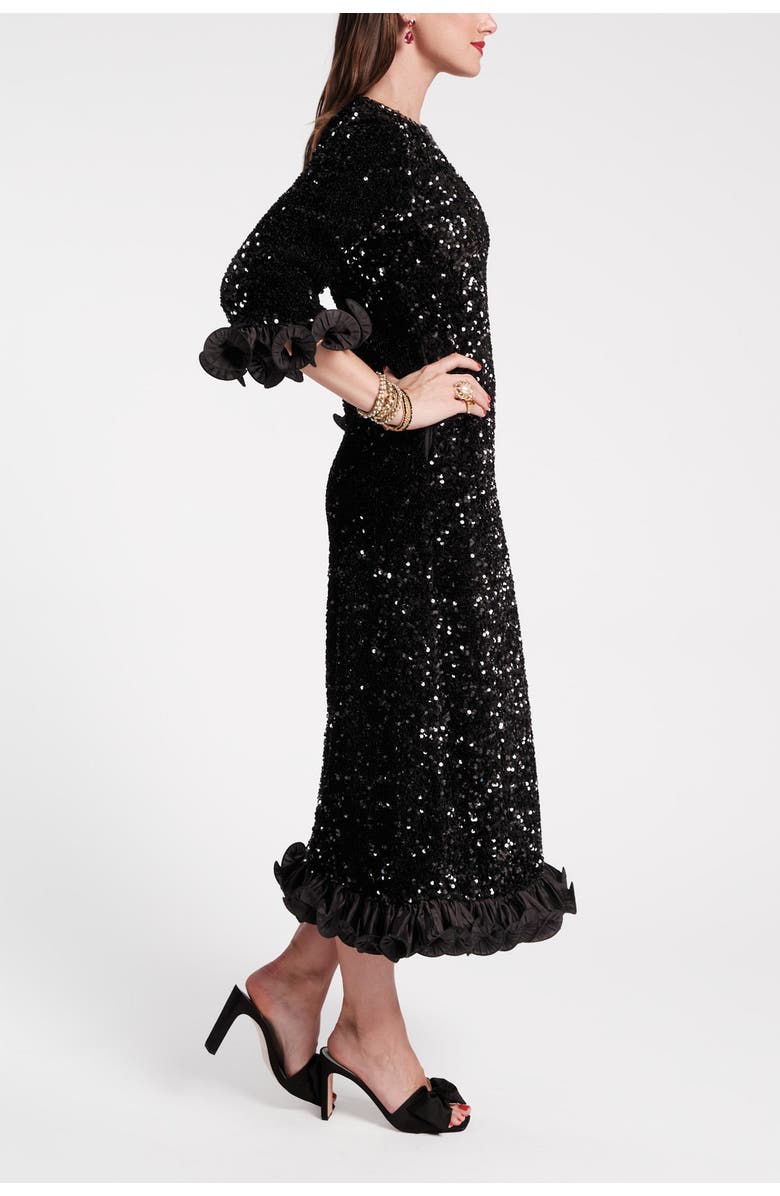 Frances Valentine Plaza Midi Dress Sequin Poly Satin, Alternate, color, 