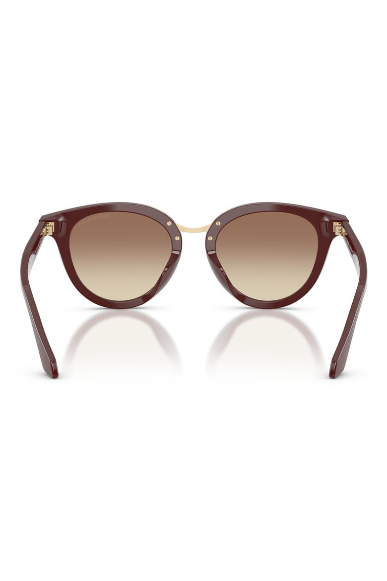 49mm Round Sunglasses, Alternate, color, BURGUNDY / BROWN GRADIENT