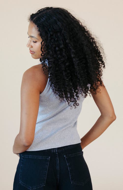 Poplinen Plus Charlie Ribbed Tank In Gray
