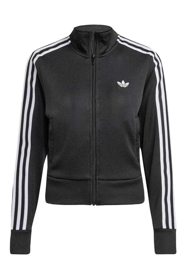Firebird Adicolor Knit Track Jacket, Alternate, color, BLACK/ WHITE