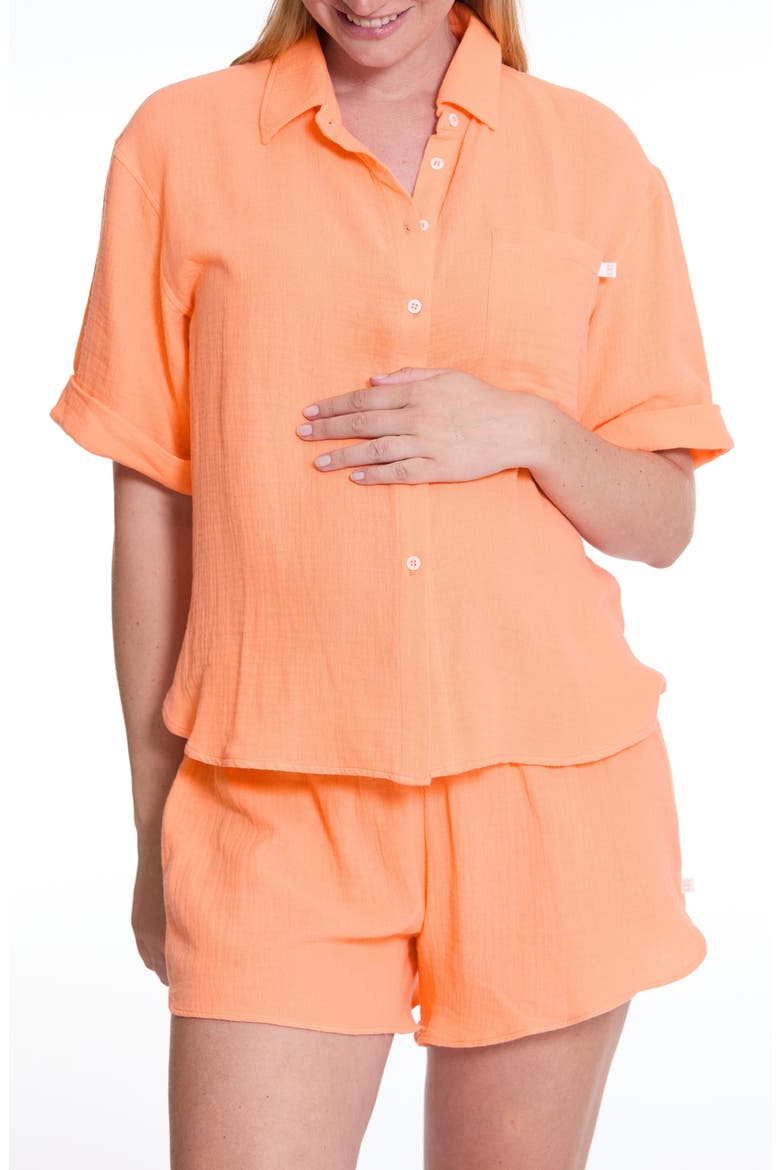 Maternity Pajama Set Ice Cream, Main, color, APRICOT