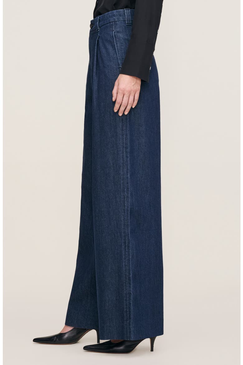 Hepburn Pleated High Waist Wide Leg Jeans, Alternate, color, RIVER VALLEY