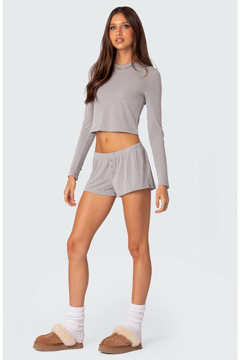 Homey Pointelle Shorts, Alternate, color, GRAY