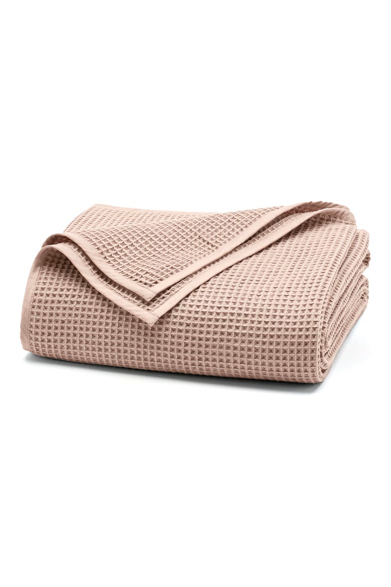 Waffle Organic Cotton Blanket, Main, color, DUSTY ROSE