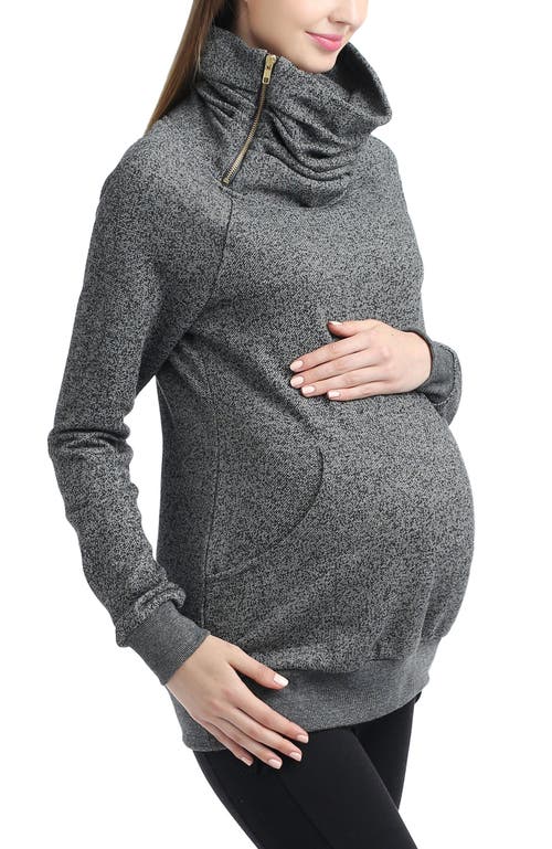 Kimi & Kai Thea Gathered Maternity Sweatshirt In Gray