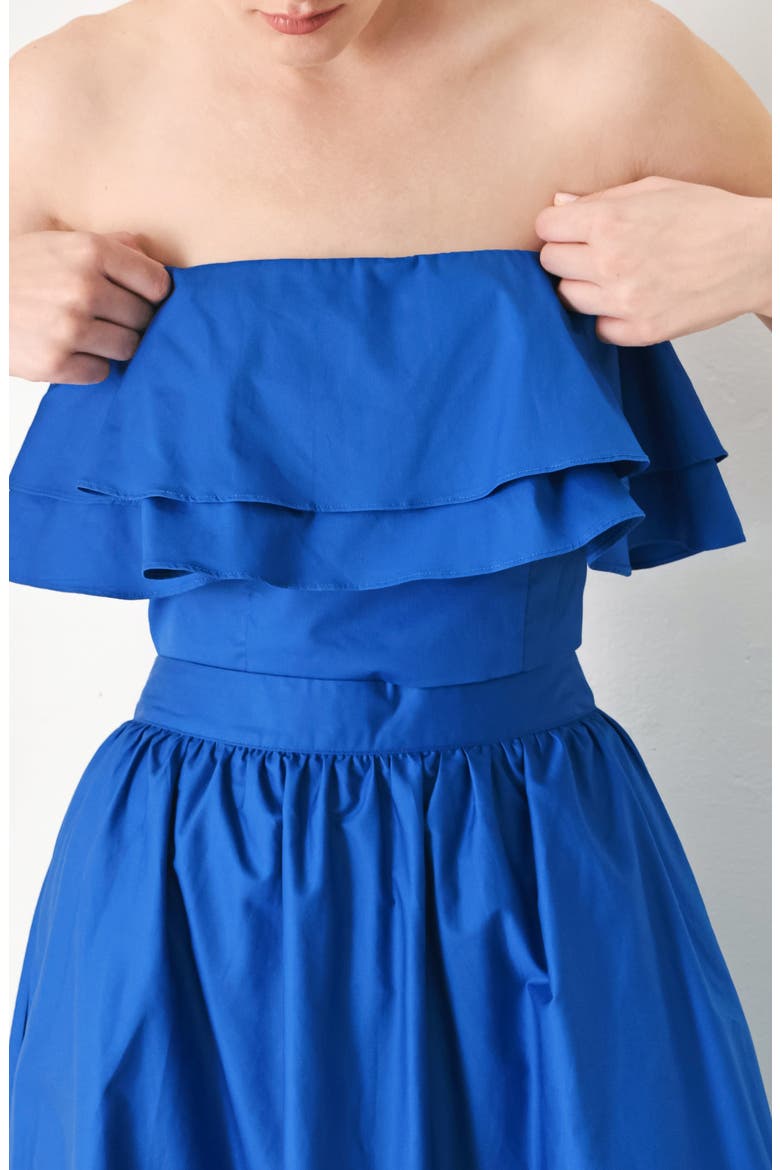Ruffle Tube Top, Alternate, color, BLUE