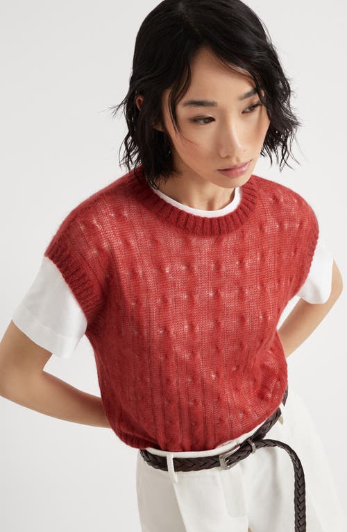 Brunello Cucinelli Mohair And Wool Shirt In Red
