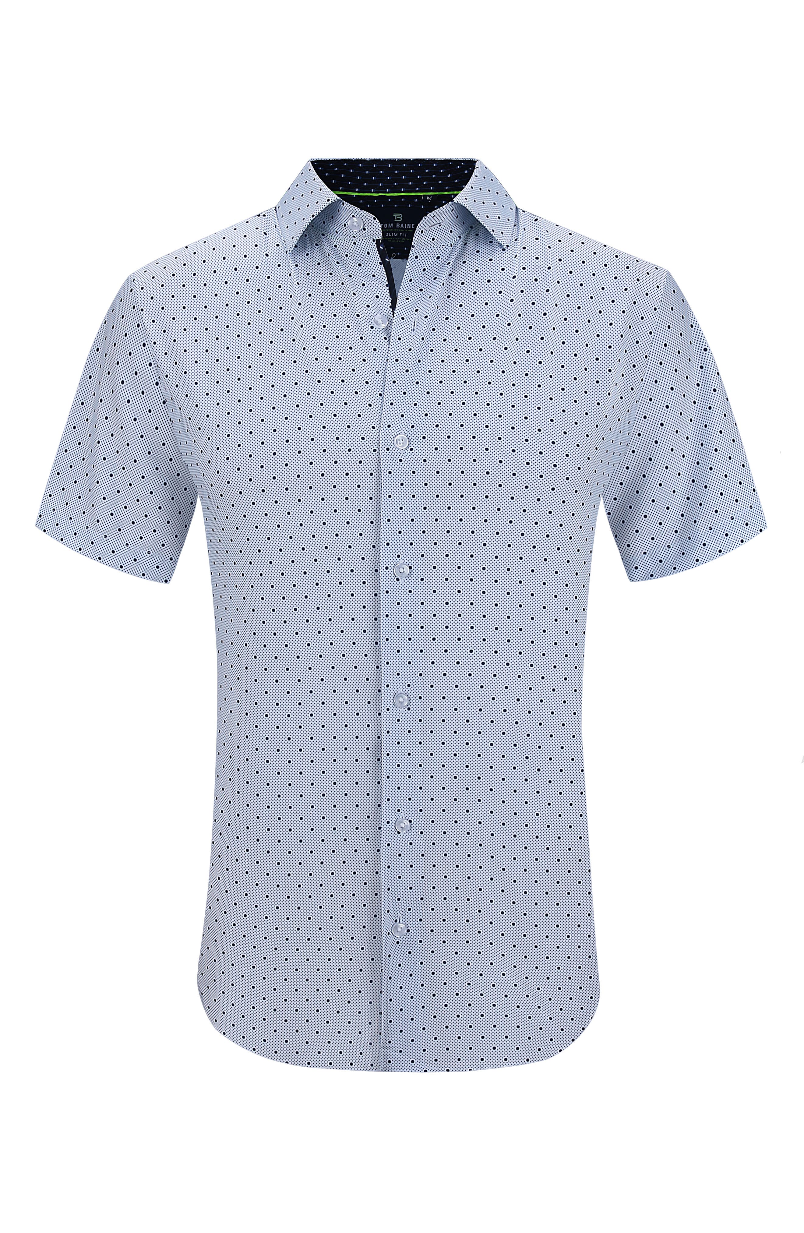 TOM BAINE Slim Fit Performance Short Sleeve Button-Up Shirt
