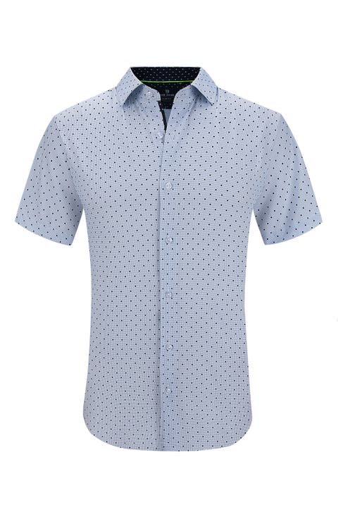 Slim Fit Performance Short Sleeve Button-Up Shirt