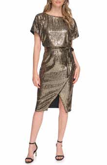 Kensie Metallic Sequin Dress