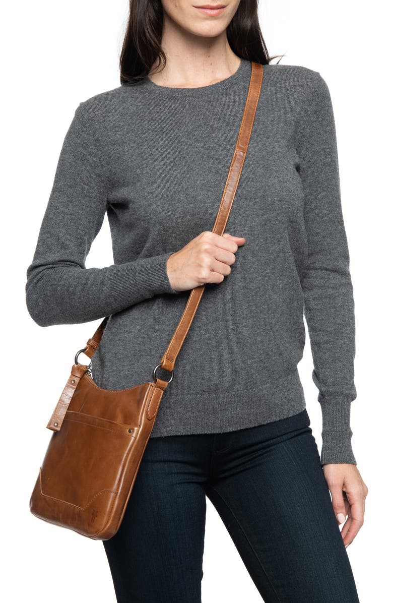 Frye Melissa Swing Leather Crossbody Bag, Alternate, color, Cognac