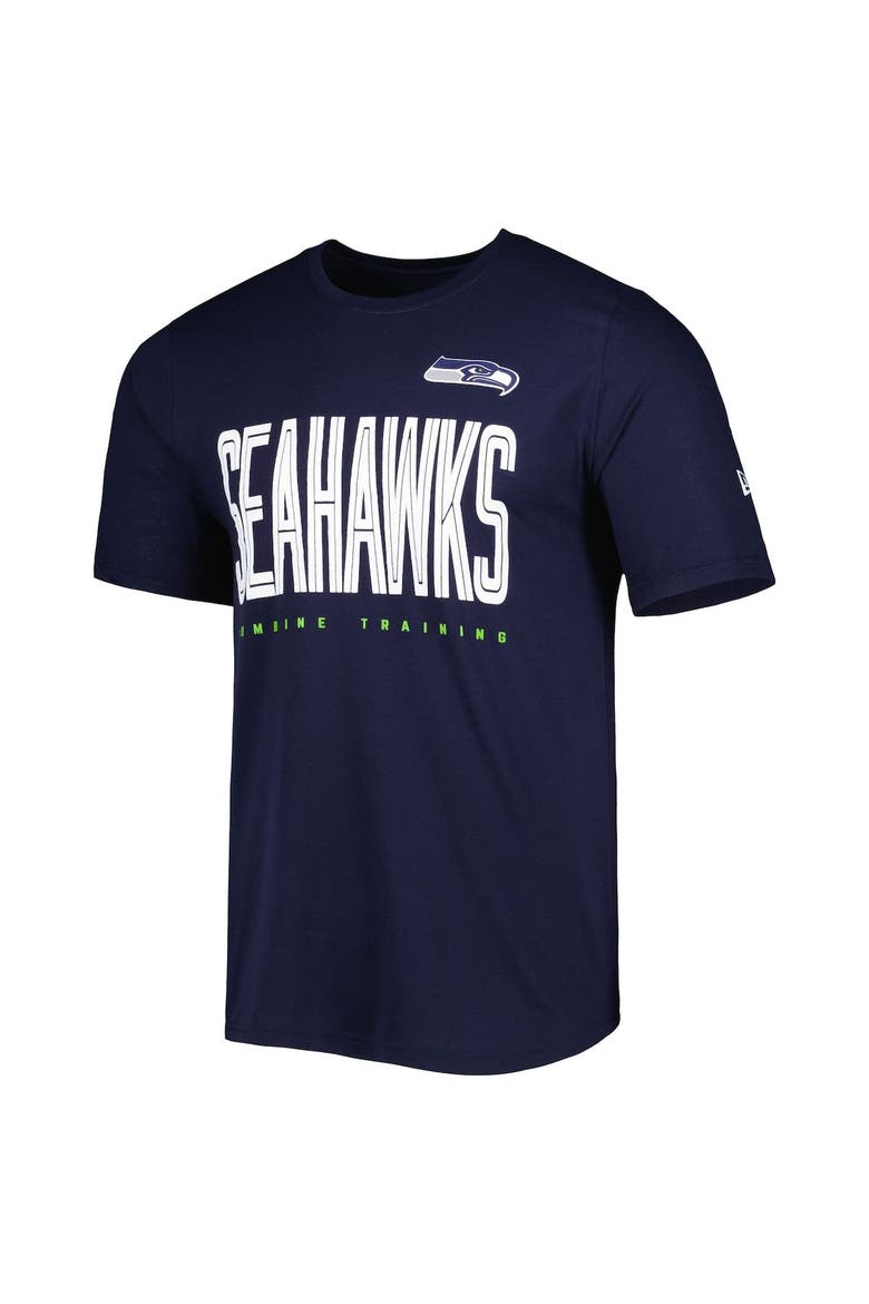 Men's New Era College Navy Seattle Seahawks Combine Authentic Training Huddle Up T-Shirt, Alternate, color, Navy