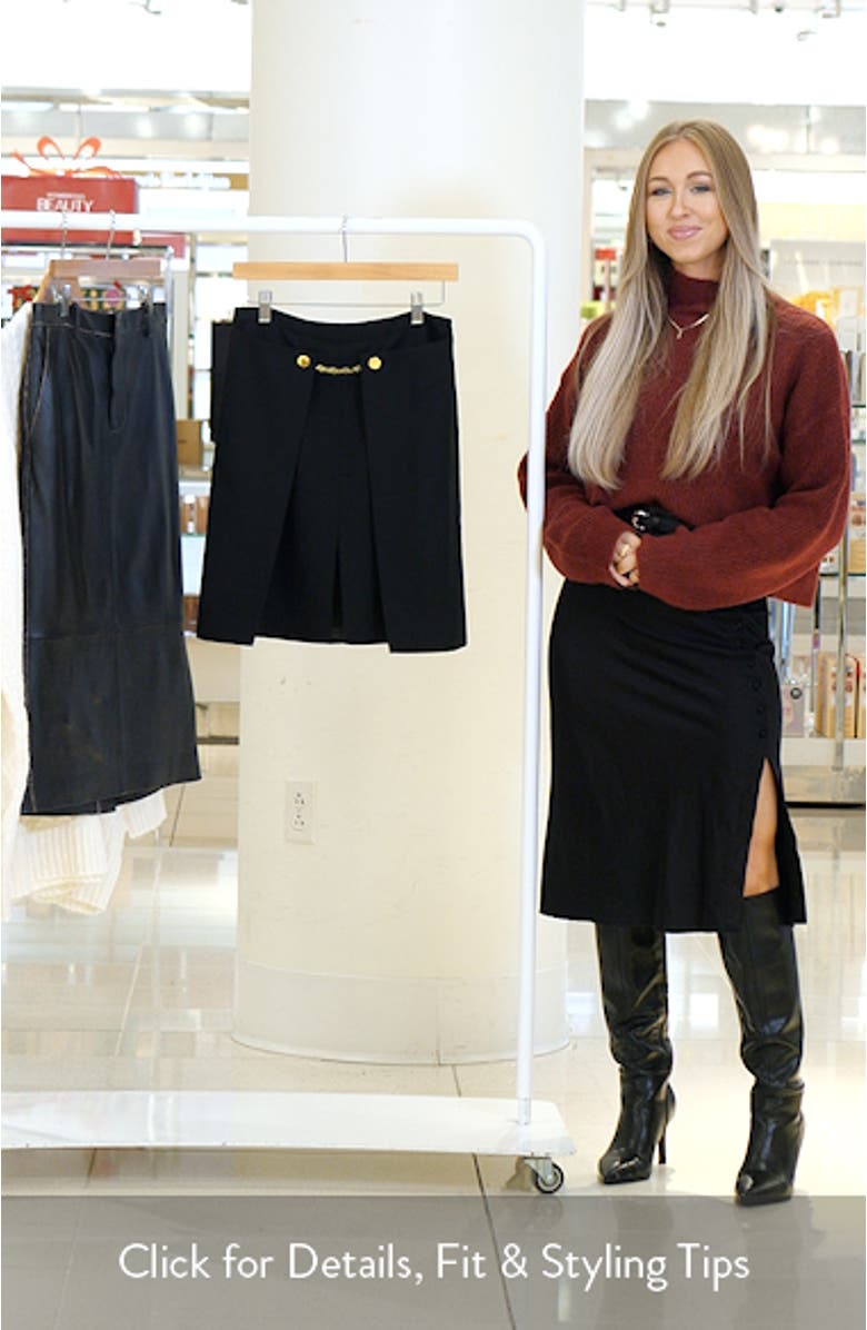 Chain Detail Layered Twill Skirt, sales video thumbnail