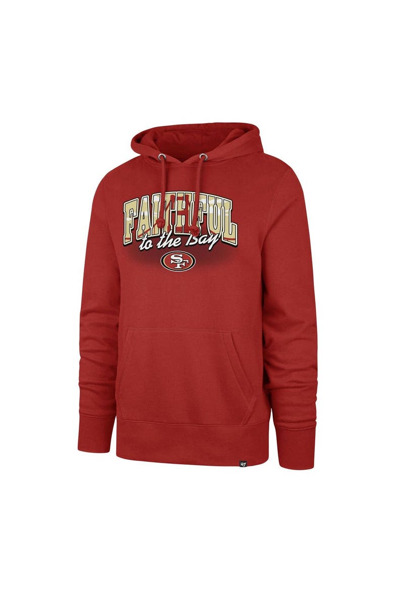 Men's '47 Scarlet San Francisco 49ers Regional Headline Pullover Hoodie, Alternate, color, Scarlet