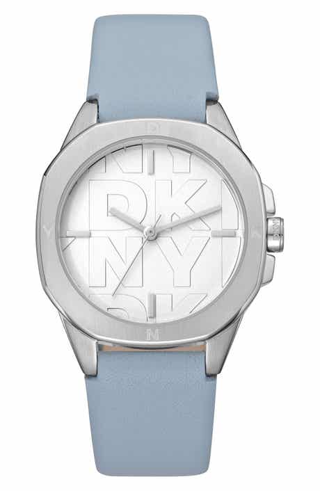 GEVRIL Logo Dial Leather Strap Watch