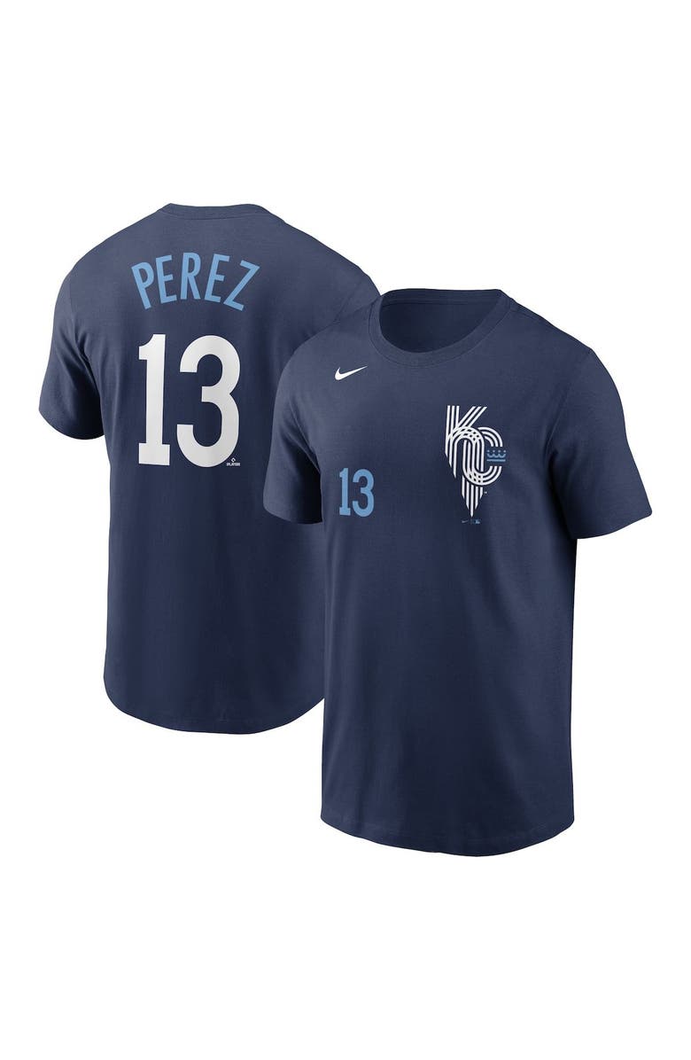 Nike Men's Nike Salvador Perez Navy Kansas City Royals City Connect Name & Number T-Shirt, Alternate, color, Navy