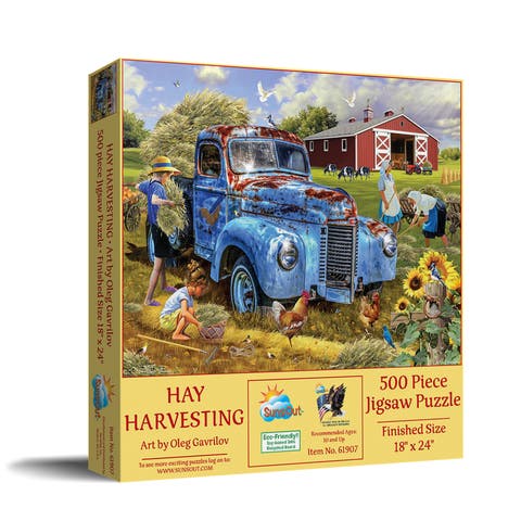 Hay Harvestng 500 piece Jigsaw Puzzle for Adults
