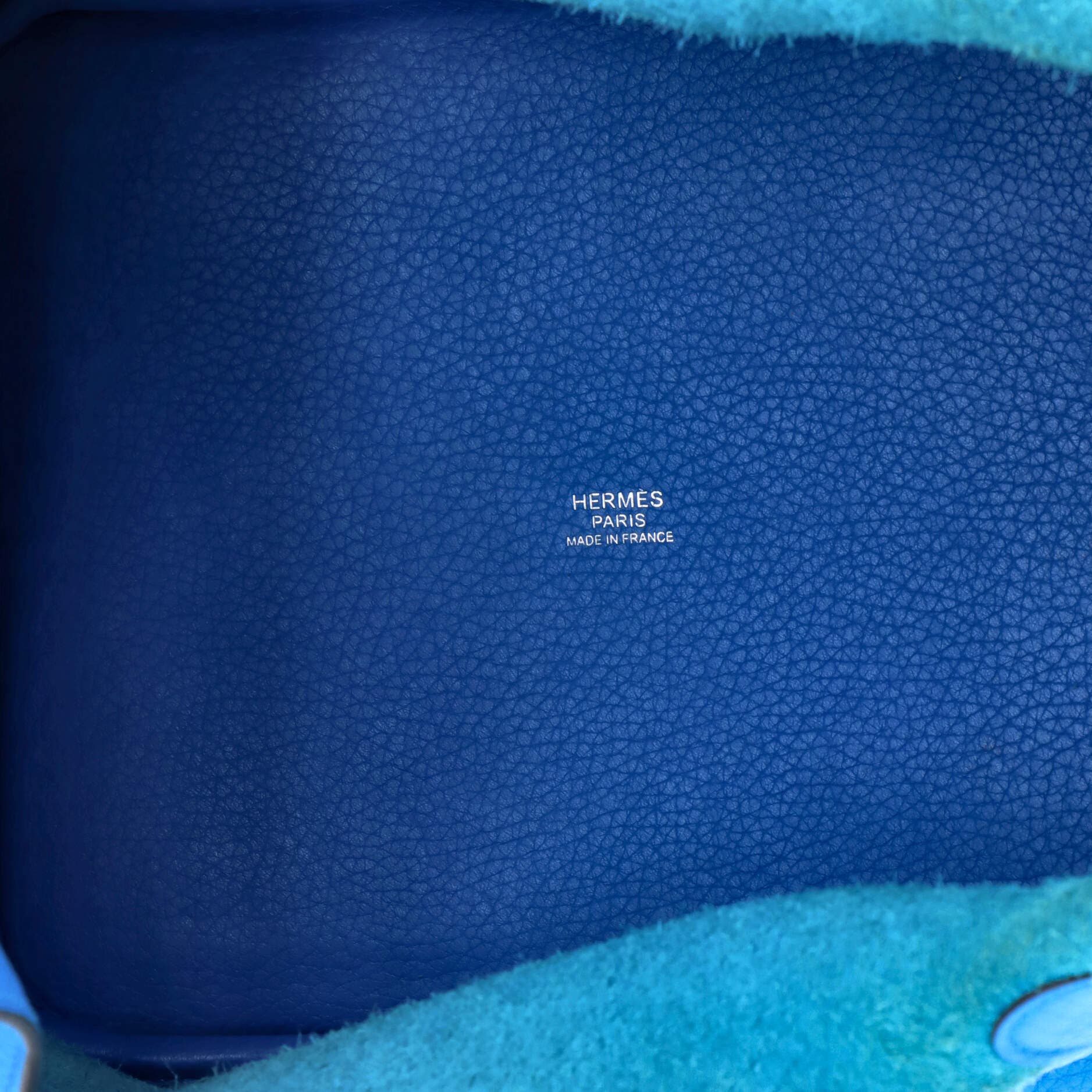 Pre-Owned Hermes Picotin Lock Bag Clemence MM, Alternate, color, Bleu Zanzibar