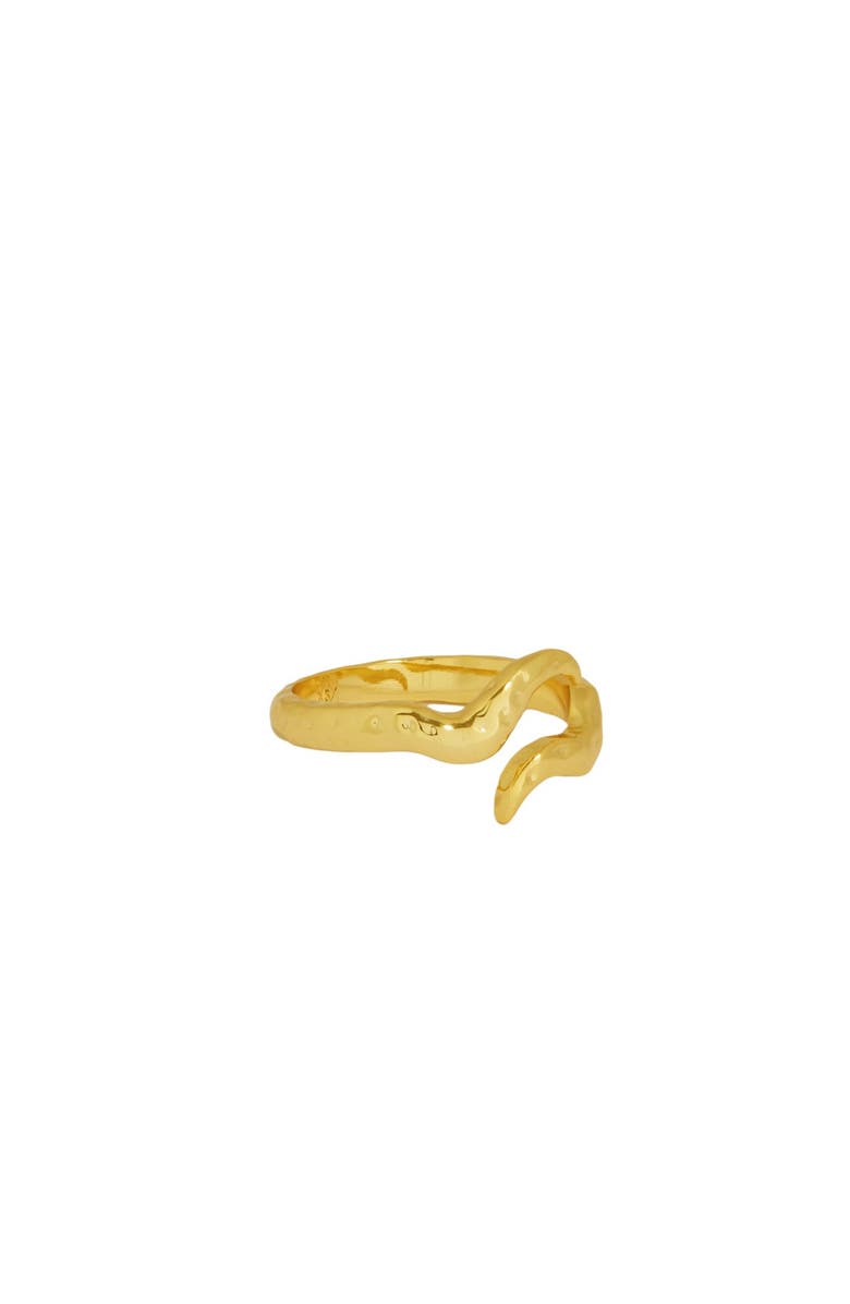 Ottoman Hands Waterproof Wave Crossover Ring, Alternate, color, Gold