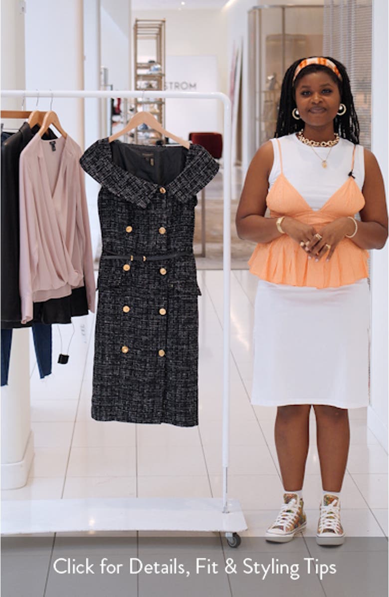 Double Breasted Tweed Sheath Dress, sales video thumbnail