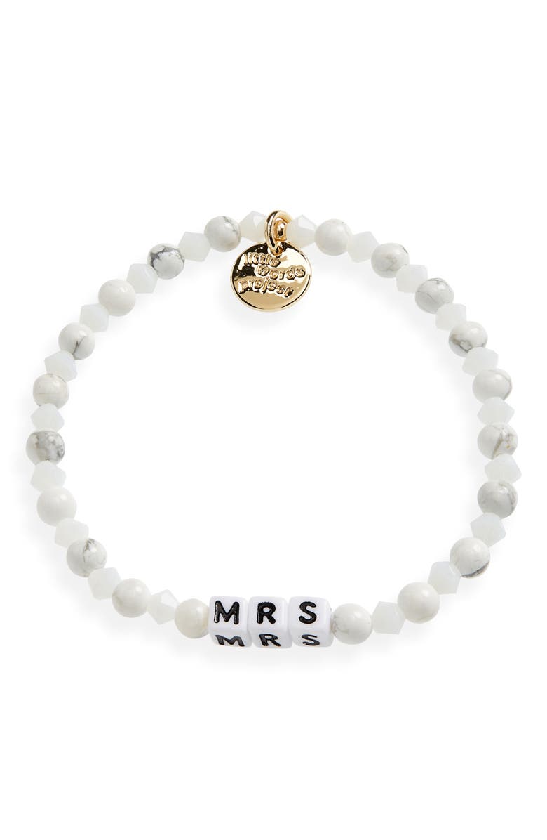 Little Words Project Mrs Beaded Stretch Bracelet, Main, color, 