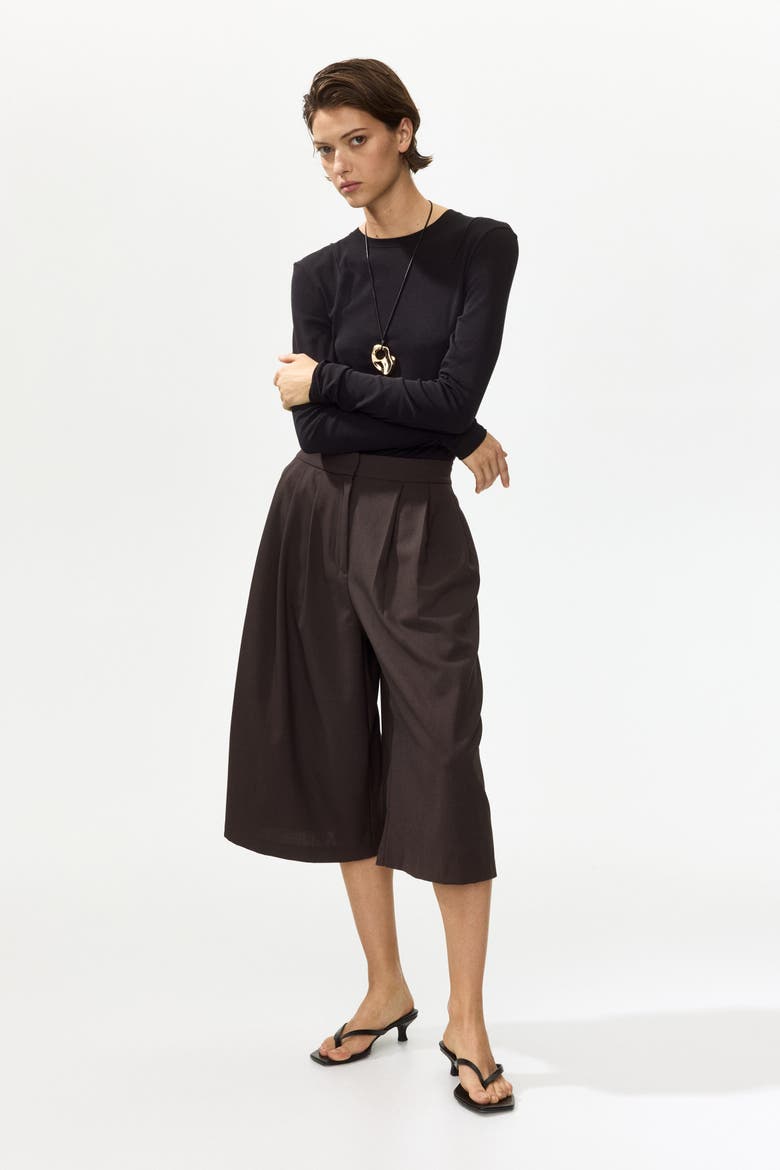 Wide Culottes, Alternate, color, Dark brown